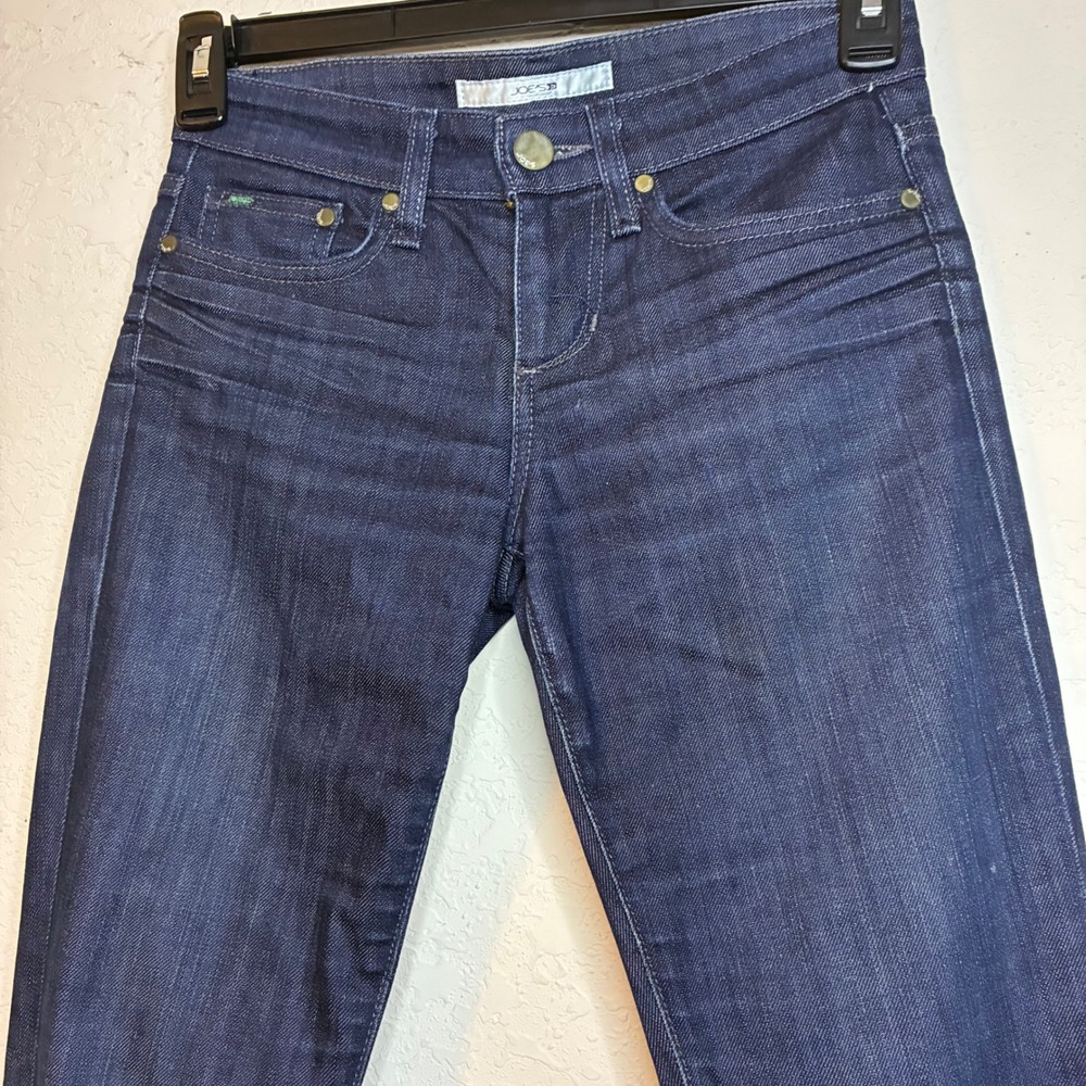 Joe's Jeans Chelsea Low Rise Skinny Jeans Coated Dark Indigo Denim Women Size 25